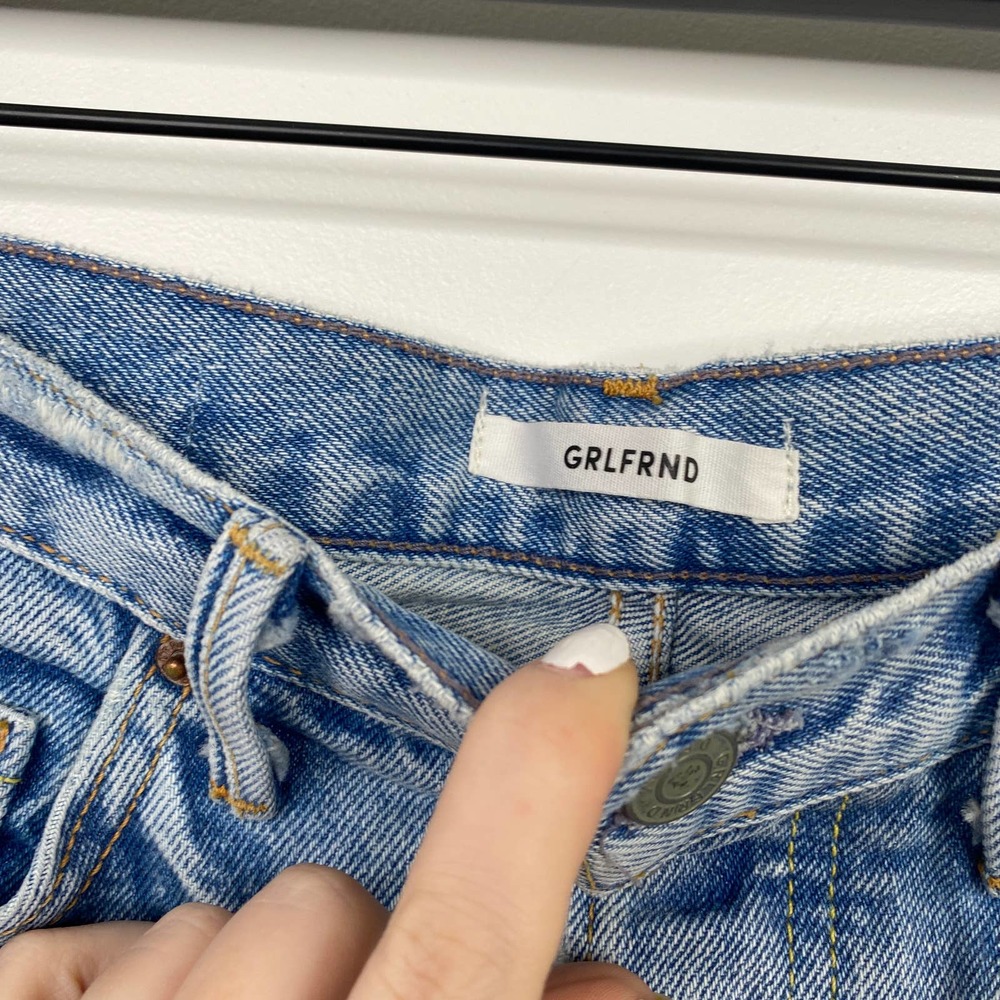Grlfrnd Karolina E-Street Light Wash Blue Denim High-Rise Skinny Jeans 27 View 5